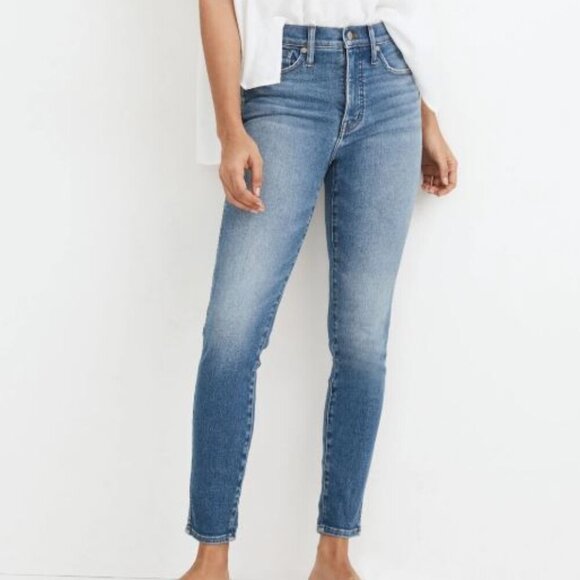 MADEWELL Jeans Women's 28 Blue Medium Wash High Rise Skinny Crop Denim Zip Fly - Picture 1 of 15